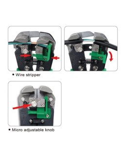 Кліщі для обтискання клем та зняття ізоляції посилені TOPTUL DKAA2226-foto2