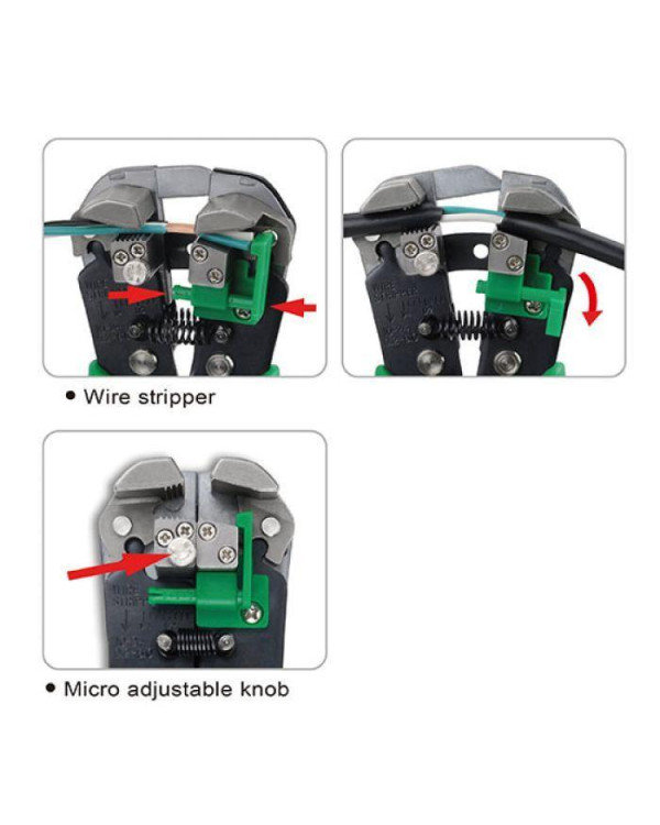 Клещи для обжимки клемм и снятия изоляции усиленные TOPTUL DKAA2226