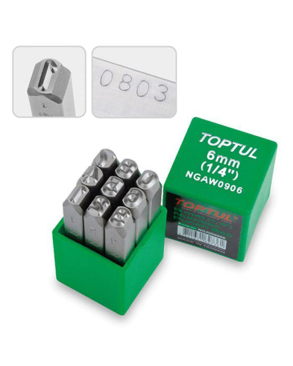 Клейма цифрові ударні TOPTUL 9од. 6мм NGAW0906