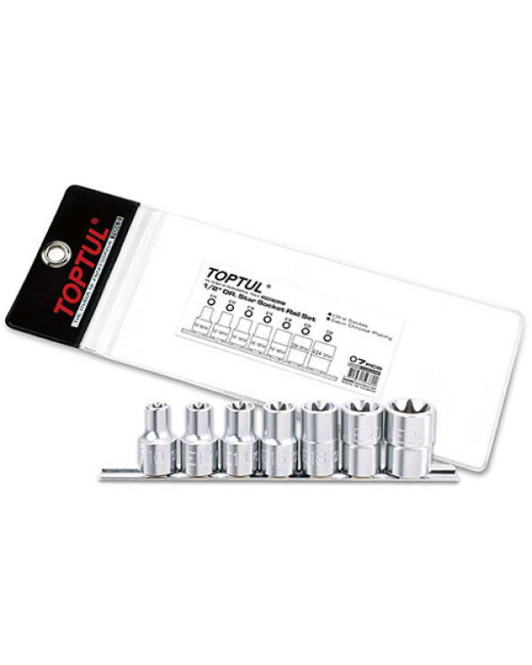 Набор головок TORX на планке TOPTUL 1/2 Набор головок TORX на планке TOPTUL 1/2