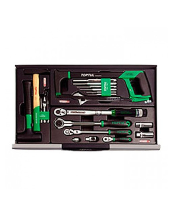 Ящик с набором инструментов для автосервиса TOPTUL (Pro-Line) 3 секции 104 ед. GCAZ0013