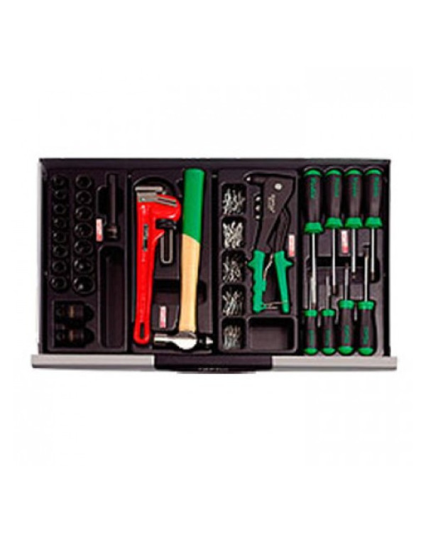 Ящик с набором инструментов для автосервиса TOPTUL (Pro-Line) 3 секции 104 ед. GCAZ0013