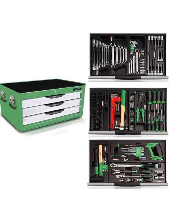 Ящик с набором инструментов для автосервиса TOPTUL (Pro-Line) 3 секции 104 ед. GCAZ0013