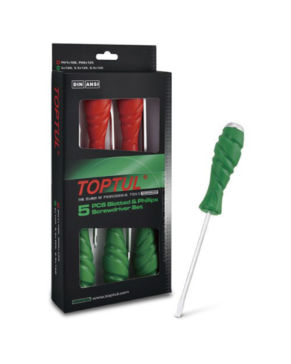 Набір ударних викруток SUPER GRIP TOPTUL 5 од. GAAE0509