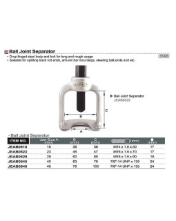 Знімач рульових та кульових тяг 23х45х47 мм TOPTUL JEAB0623-foto2