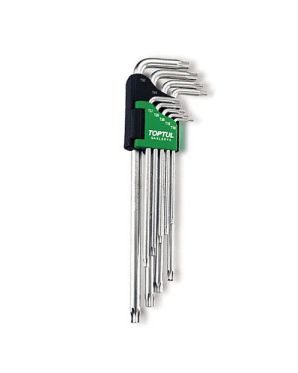 Г-образные ключи TORX TOPTUL T10-T50 9ед. супердлинные с отверстием GAAL0915