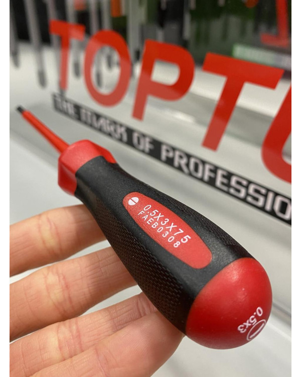 Отвертка диэлектрическая шлицевая TOPTUL 3x75 мм (1000V) FAEB0308