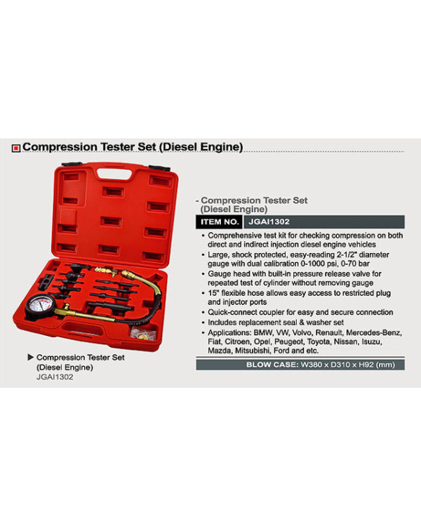 Компрессометр дизельный профессиональный TOPTUL JGAI1302