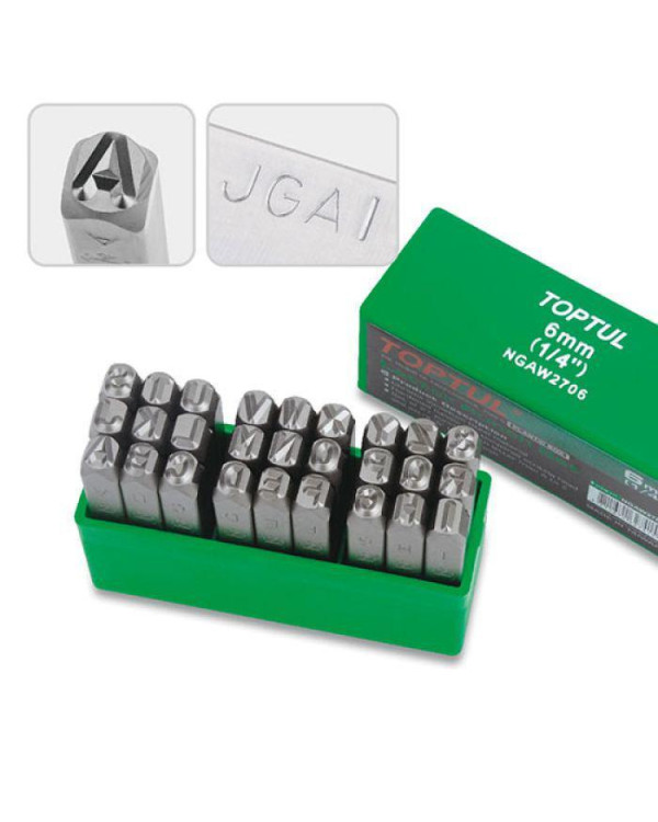 Набір клейм для металу TOPTUL 27од. 5мм буквені ударні NGAW2705