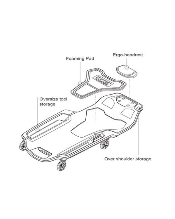 Лежак ремонтный пластиковый подкатной TOPTUL Pro-Series JCM-0401