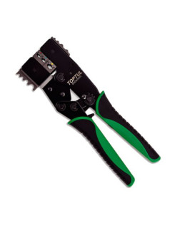 Кліщі для обтиску та зачистки проводів тріскачкові 2 в 1 TOPTUL DKCA2222