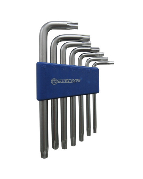 Набір ключів TORX Г-обр. з отвором 7од. СТАНДАРТ TKS0701