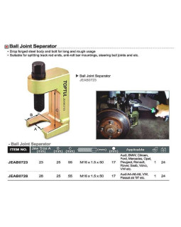 Знімач рульових та кульових тяг 23 мм TOPTUL JEAB0723-foto2