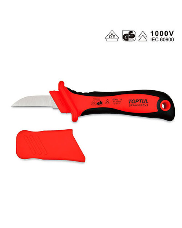 Нож кабельный диэлектрический TOPTUL 1000V VDE SFAA5020V4