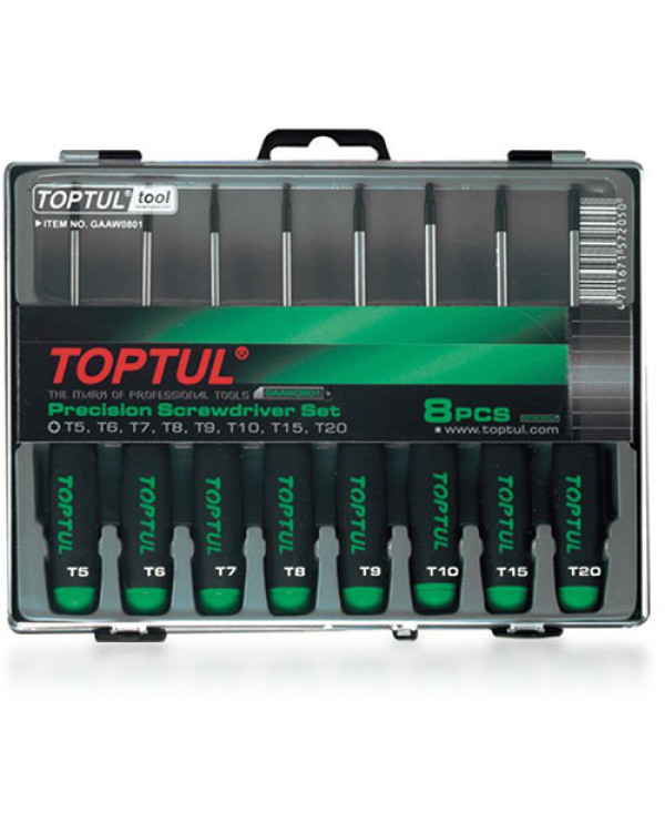 Набор отверток для точных работ TOPTUL (T5-T20) 8ед. GAAW0801