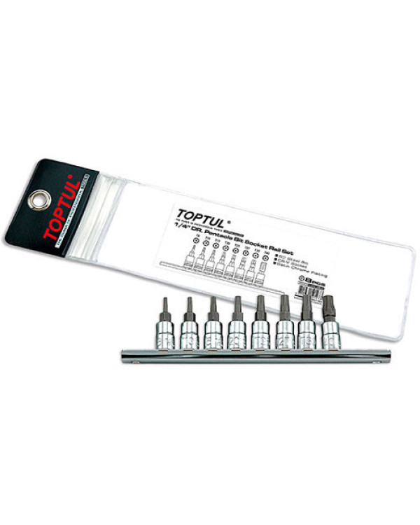 Набір біт TORX п'ятигранний з отвором TOPTUL 1/4