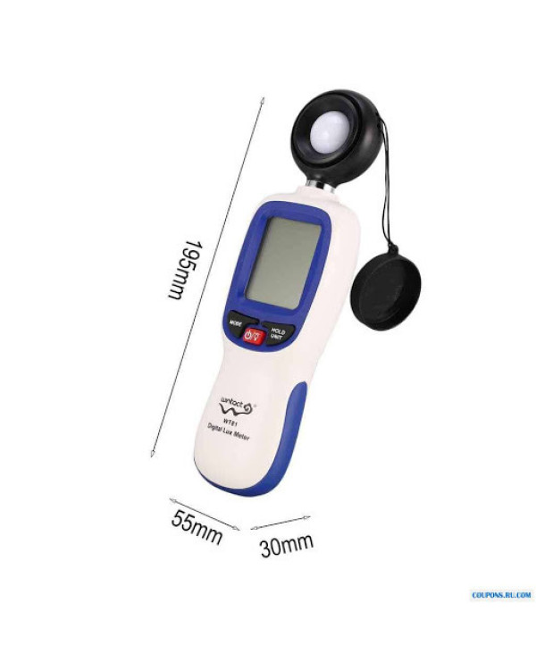 Цифровой люксметр (измеритель освещенности + термометр) Bluetooth 200000 Lux WINTACT WT81B