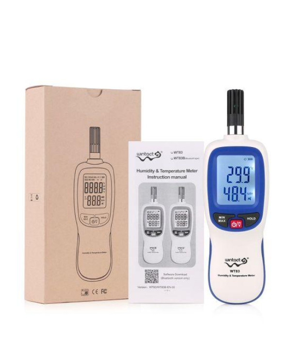 Термогігрометр цифровий Bluetooth 0-100%, -20-70°C WINTACT WT83B