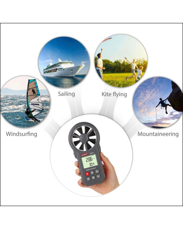 Анемометр крильчастий USB, Bluetooth 0,3-30м / с, -10-45 ° C WINTACT WT87B