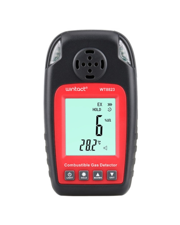 Детектор горючих газів + термометр (0-100% LEL, 0-50 ° C) WINTACT WT8823