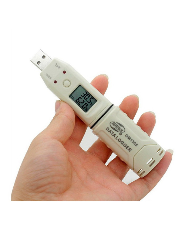 Реєстратор вологості та температури (даталоггер) USB, 0-100%, -30-80°C BENETECH GM1365