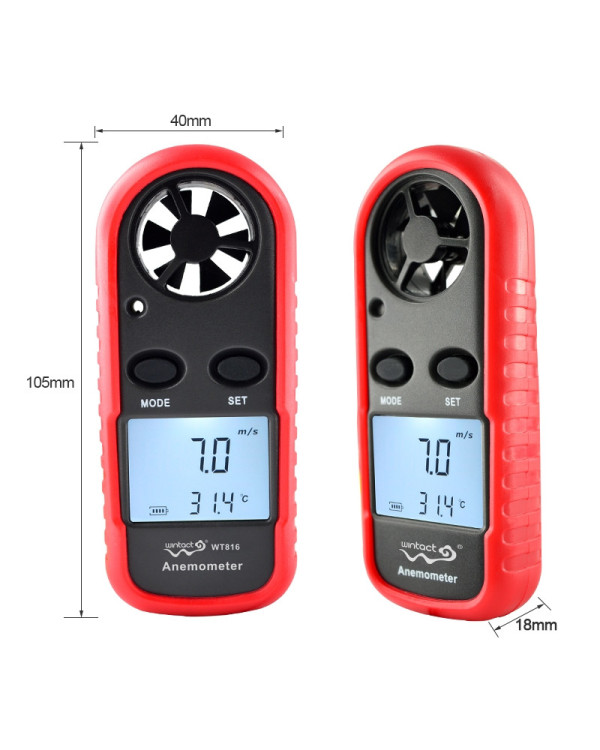 Анемометр цифровий 0,1-30м/с, -10-45°C WINTACT WT816