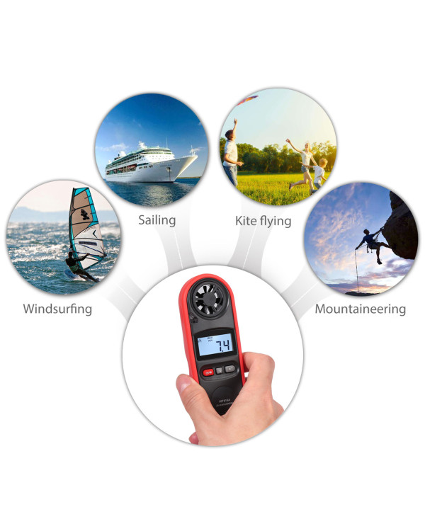 Анемометр цифровой 0,7-30м/с, -10-45°C WINTACT WT816A
