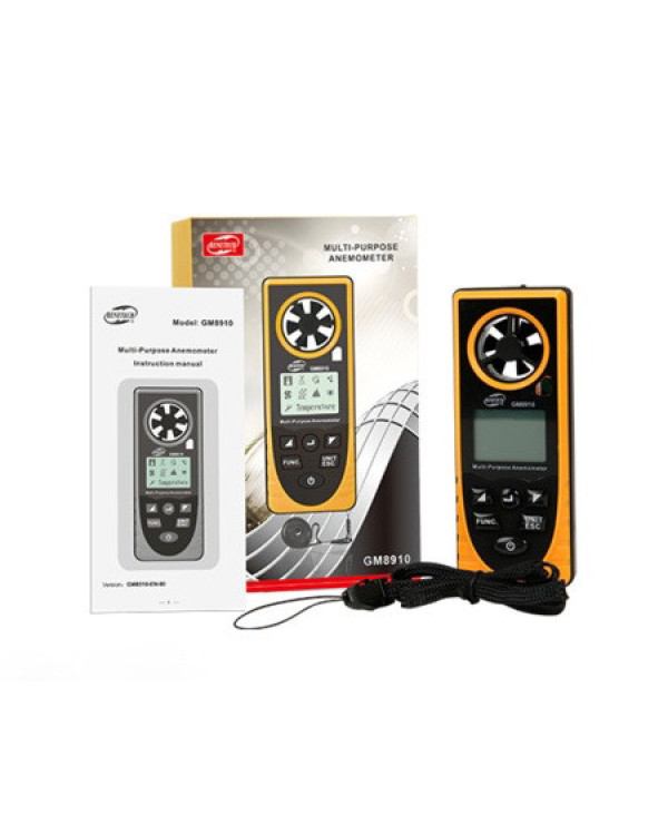 Многофункциональный анемометр-метеостанция 0,7-30м/с, -20-60°C BENETECH GM8910 Многофункциональный анемометр-метеостанция 0,7-30м/с, -20-60°C BENETECH GM8910