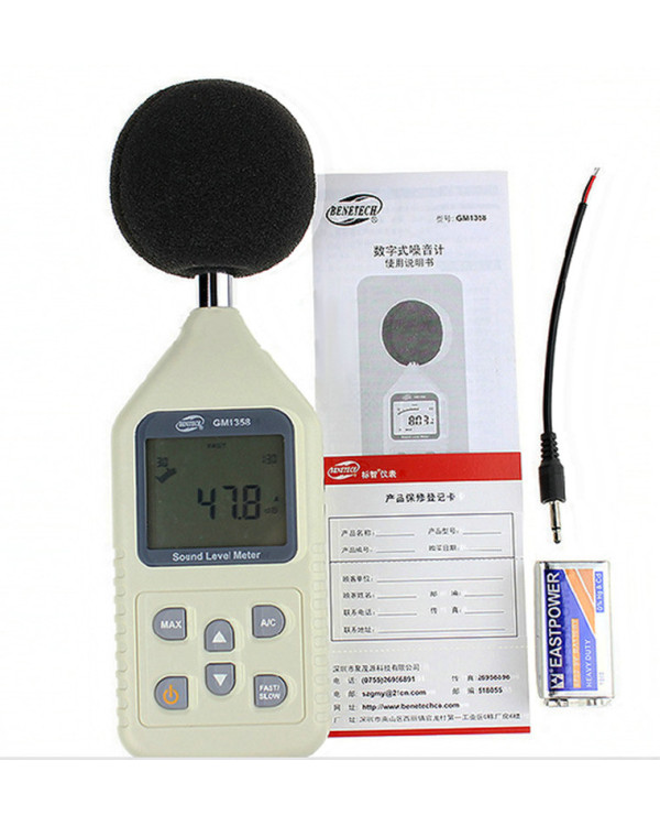 Цифровой шумомер 30-130 дБ BENETECH GM1358