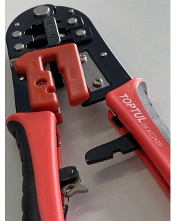 Кліщі для обтиску та зачистки проводів (RJ11/RJ12/RJ45) тріскачкові TOPTUL DKAC2420-foto3