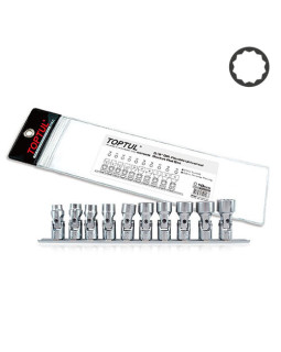 Набір головок з кардан на планці 12-гр. 3/8