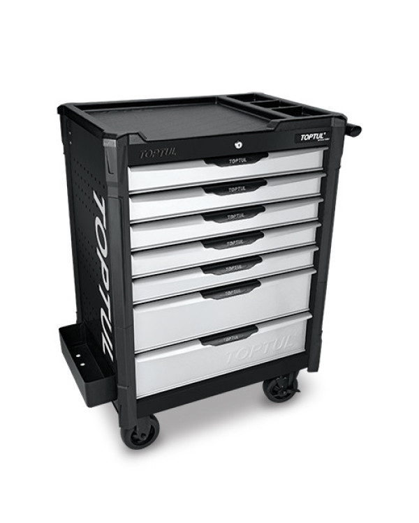 Візок інструментальний з ящиками (BUMPER SERIES) 7 секцій (чорний) TOPTUL TCAP0707