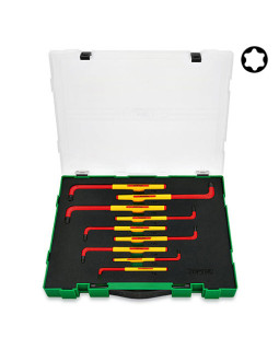 Набор ключей TORX диэлектрических VDE 9 ед. T10-T50 TOPTUL GZC0911 Набор ключей TORX диэлектрических VDE 9 ед. T10-T50 TOPTUL GZC0911